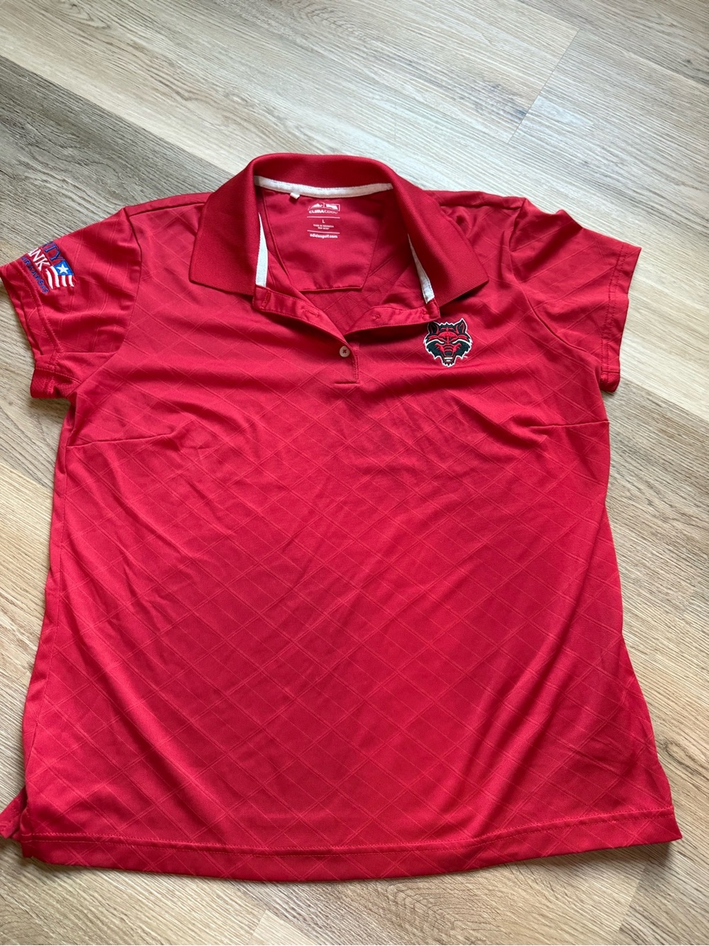 adidas Red Women's Polo with Wolf Crest